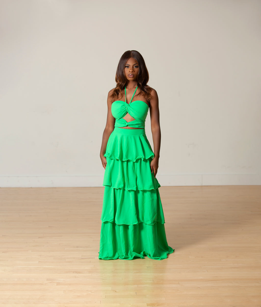 Mamacita Ruffled Dress (Green)