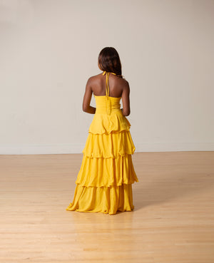 Mamacita Ruffled Dress (Yellow)
